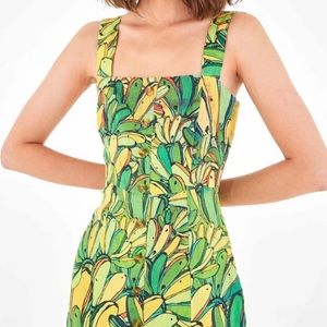FARM Rio Linen Green Banana Dress